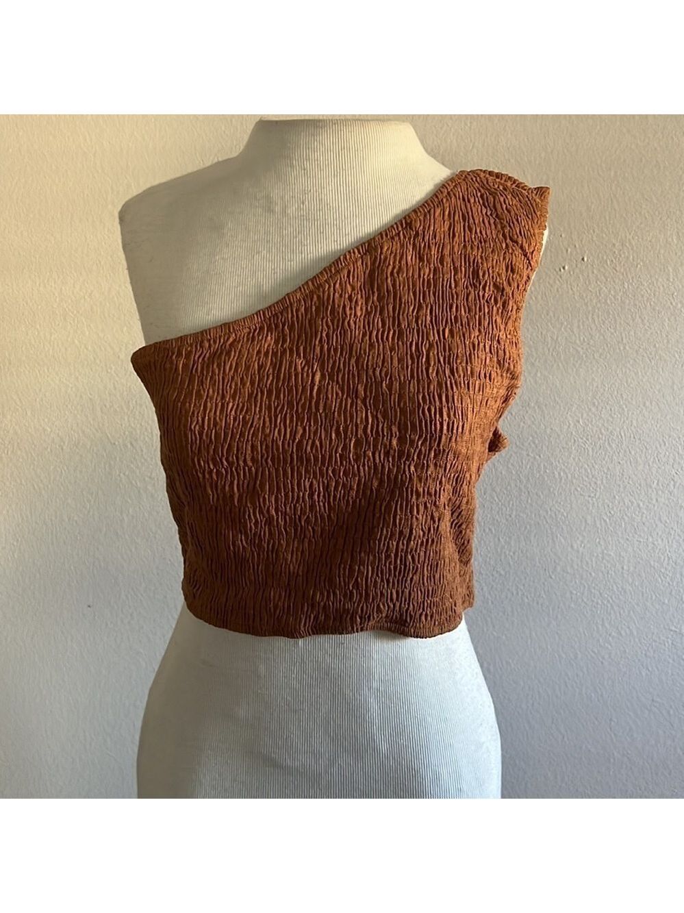 One Shoulder Smocked Top [BA0030]